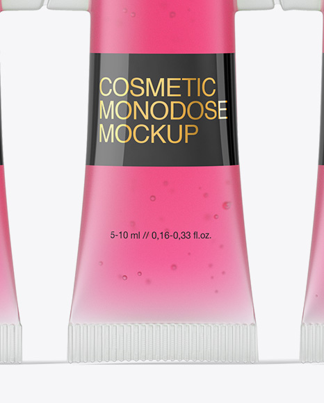 Semitransparent Cosmetic Monodose Strip Mockup