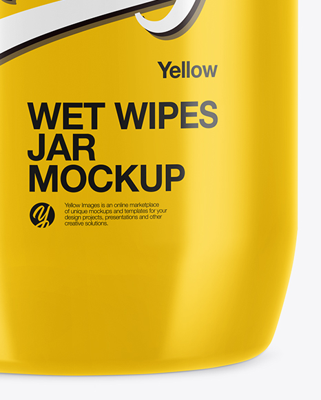 Glossy Wet Wipes Jar Mockup