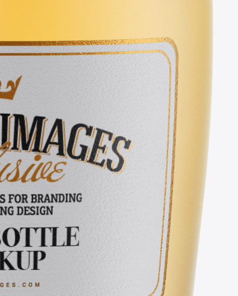Frosted White Wine Bottle with Foil Mockup