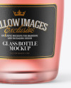 Frosted Rose Wine Bottle with Foil Mockup