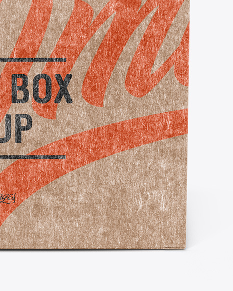 Kraft Paper Box Mockup - Front View (High-Angle Shot)