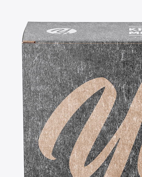 Kraft Paper Box Mockup - Front View (High-Angle Shot)