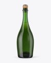 Green Glass Bottle with Foil Mockup