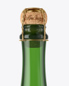 Green Glass Bottle with Foil Mockup