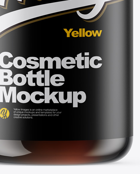 Amber Cosmetic Bottle Mockup