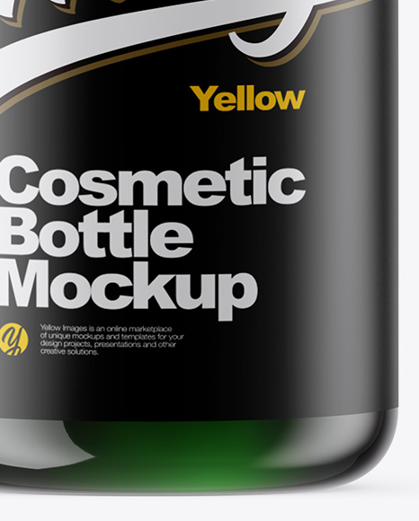 Green Cosmetic Bottle Mockup