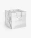 Square Glossy Paper Bag Mockup