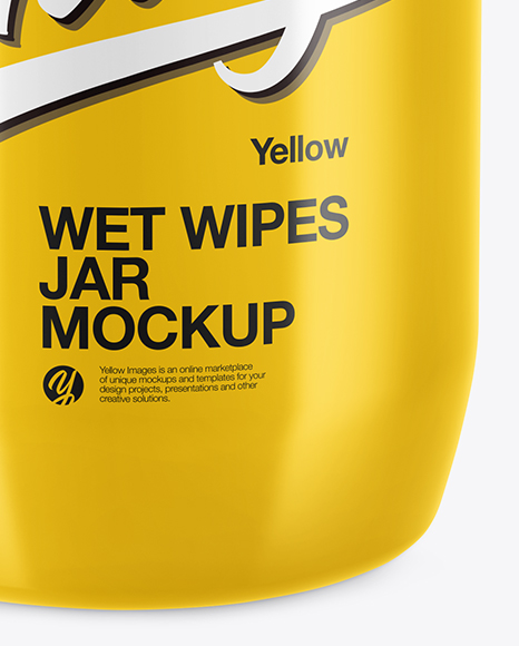 Glossy Wet Wipes Jar Mockup Glossy Wet Wipes Jar Mockup