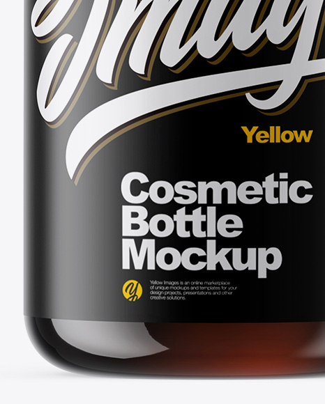 Amber Cosmetic Bottle Mockup