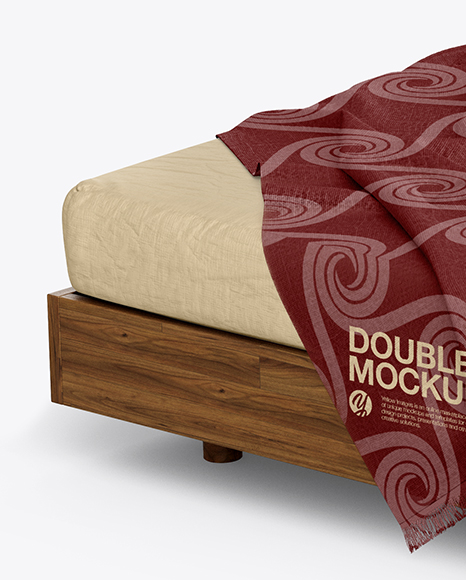 Wooden Double Bed Mockup