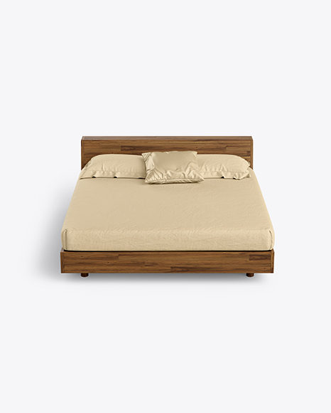 Wooden Double Bed Mockup