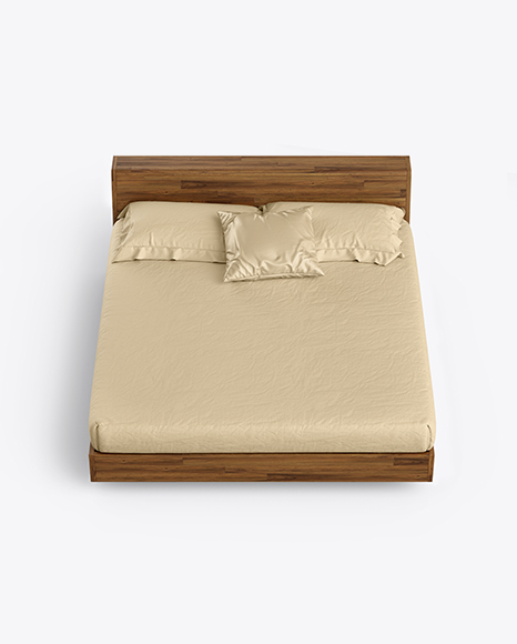 Wooden Double Bed Mockup