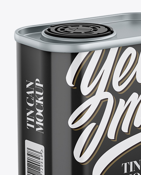 Glossy Tin Can Mockup