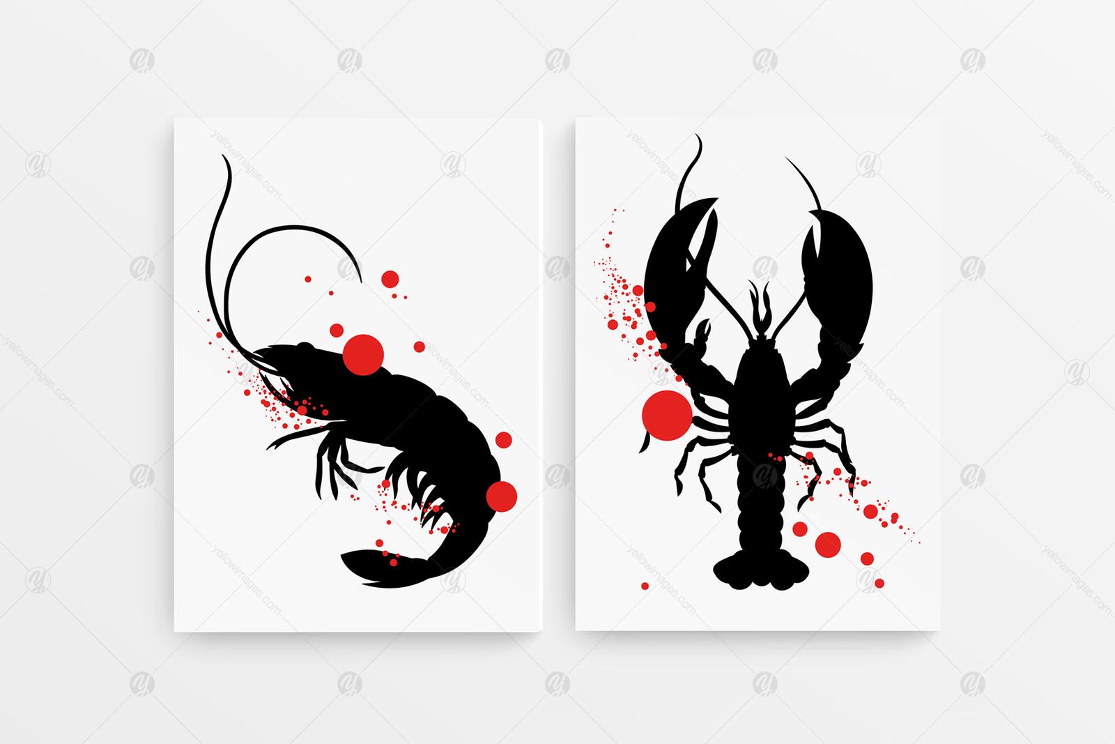 Seafood. Shrimp and lobster. Seafood. Shrimp and lobster.