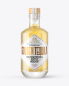 Golden Tequila Bottle with Wooden Cap Mockup