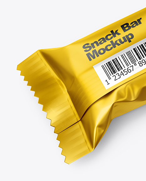 Matte Metallic Snack Bar Mockup