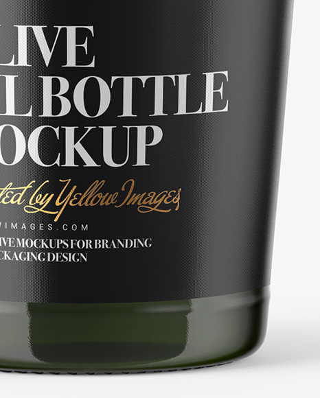 750ml Green Glass Olive Oil Bottle Mockup