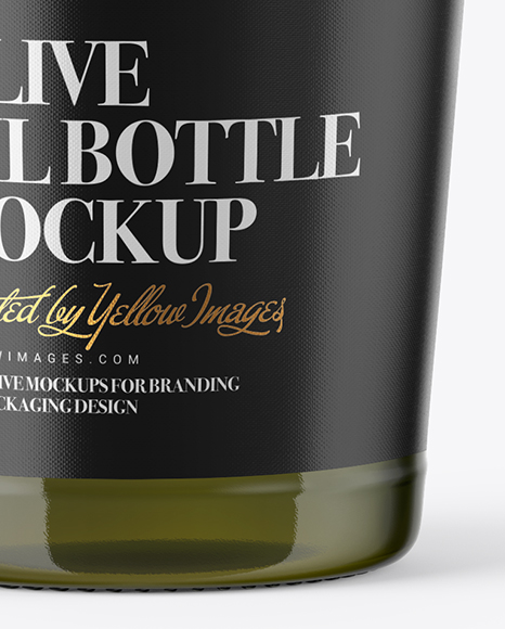 750ml Green Glass Olive Oil Bottle Mockup