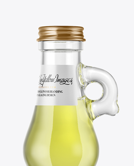 750ml Clear Glass Olive Oil Bottle Mockup