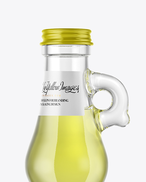 750ml Clear Glass Olive Oil Bottle Mockup