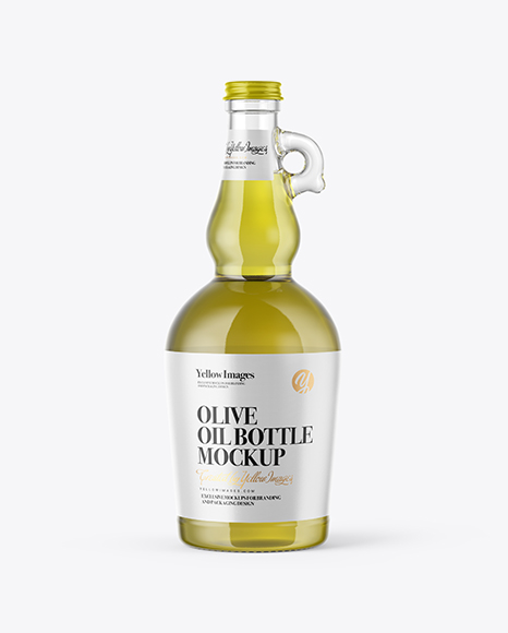 750ml Clear Glass Olive Oil Bottle Mockup