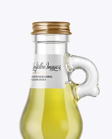 750ml Clear Glass Olive Oil Bottle Mockup