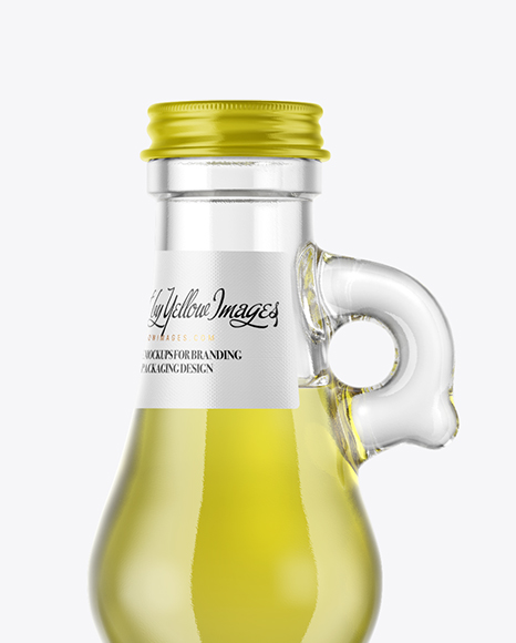 750ml Clear Glass Olive Oil Bottle Mockup