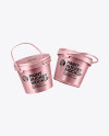 Two Matte Metallic Paint Buckets Mockup