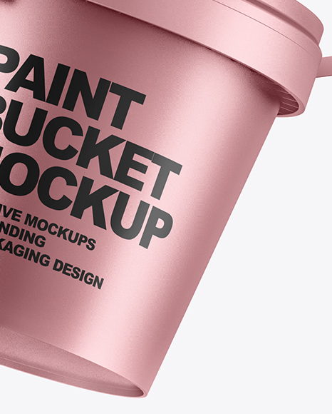 Two Matte Metallic Paint Buckets Mockup