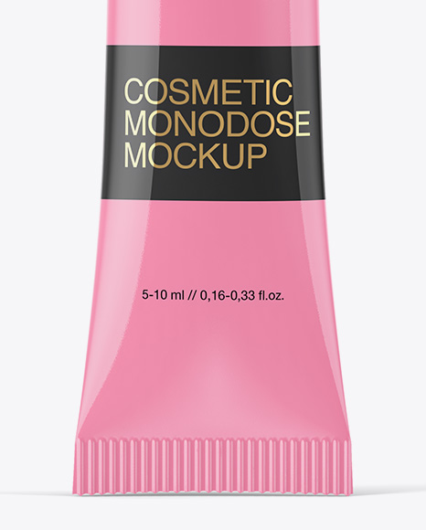 Glossy Plastic Cosmetic Monodose Mockup