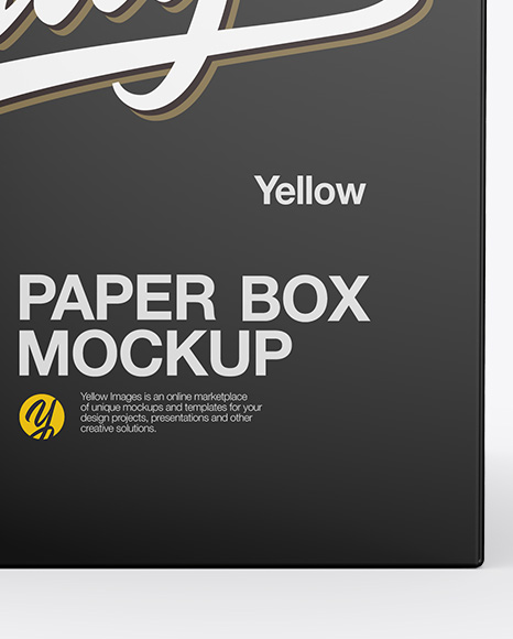 Matte Paper Box Mockup - Front View