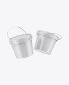 Two Matte Paint Buckets Mockup