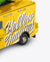 Vegan Food Truck Mockup - Half Side View (High-Angle Shot)