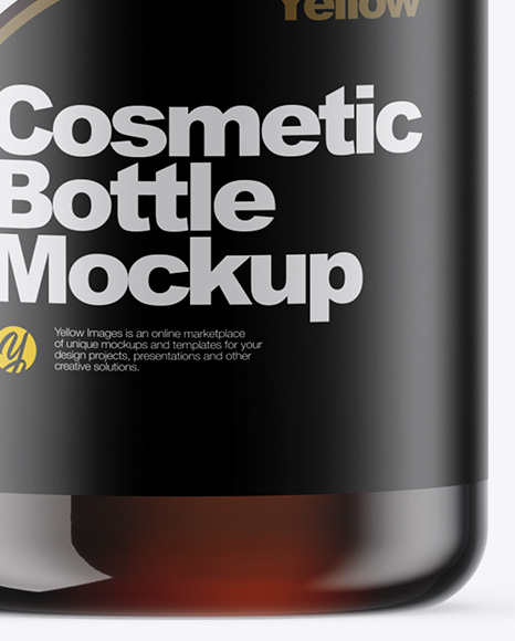 Amber Cosmetic Bottle Mockup