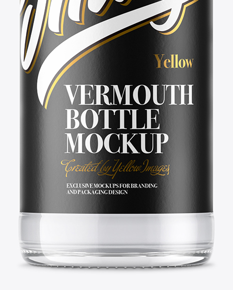 Clear Glass Vermouth Bottle Mockup