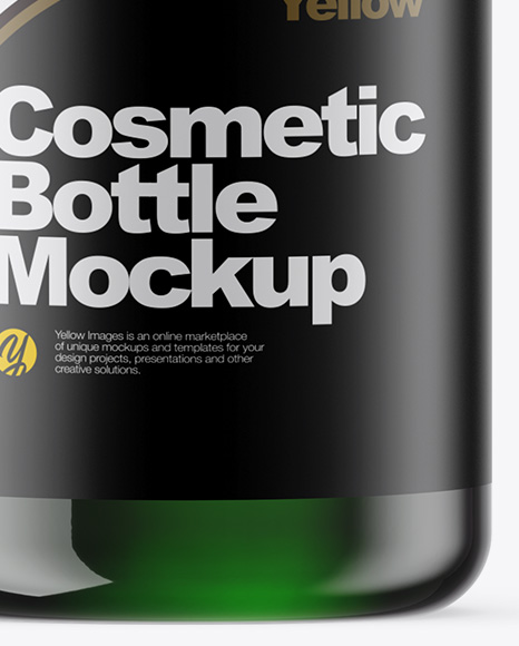 Green Cosmetic Bottle Mockup