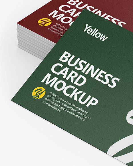 Stack of Textured Business Cards Mockup