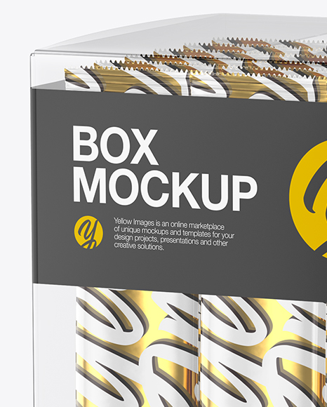 Box w/ 18 Sachets Mockup