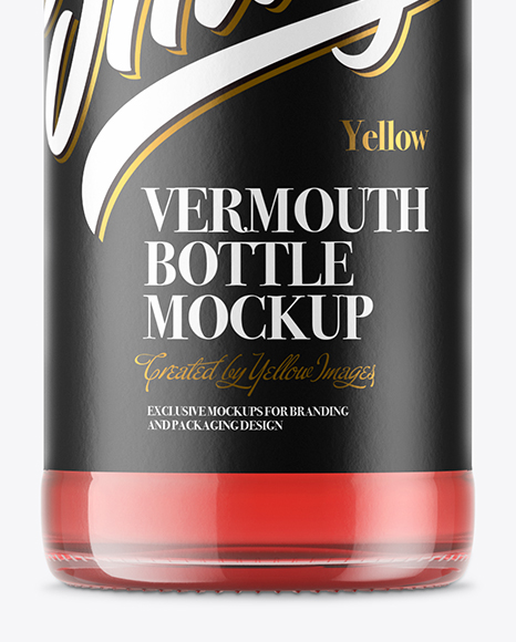 Clear Glass Vermouth Bottle Mockup