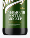 Green Glass Vermouth Bottle Mockup