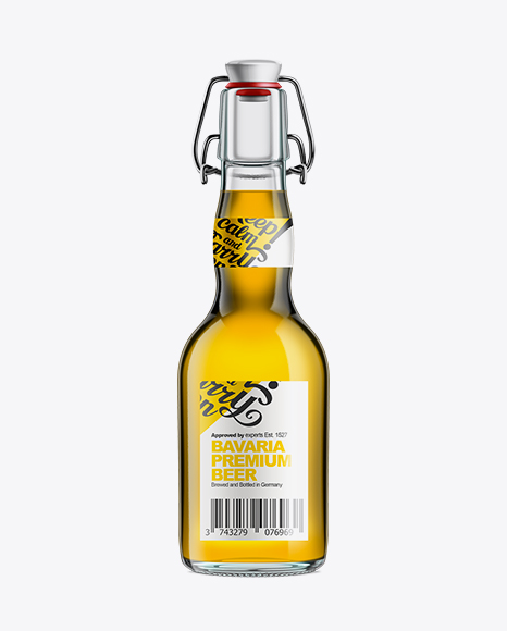 Glass Bottle with Gold Beer and Swing Top Closure 330ml