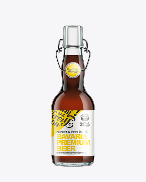 Glass Bottle with Brown Ale and Swing Top Closure 330ml