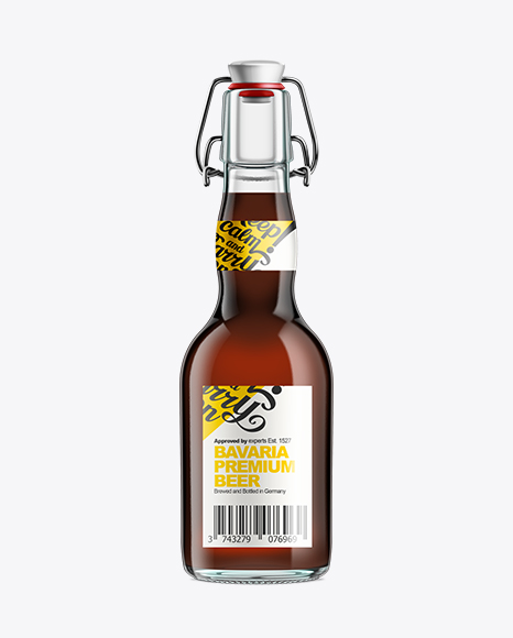 Glass Bottle with Brown Ale and Swing Top Closure 330ml