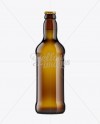 500ml Amber Bottle with Light Beer Mockup