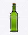 500ml Emerald Green Bottle with Lager Beer Mockup