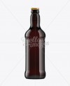 500ml Black Amber Bottle with Dark Beer Mockup