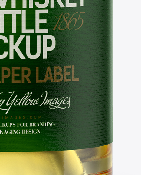 Clear Glass Whisky Bottle Mockup