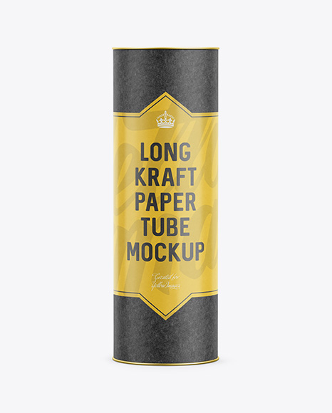 Long Kraft Paper Tube w/ a Paper Label - Front View