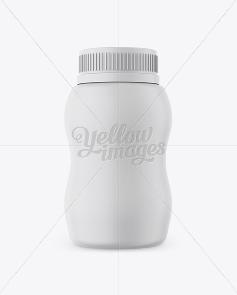 Matte Plastic Jar in Shrink Sleeve Mockup