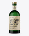 Green Glass Absinthe Bottle Mockup